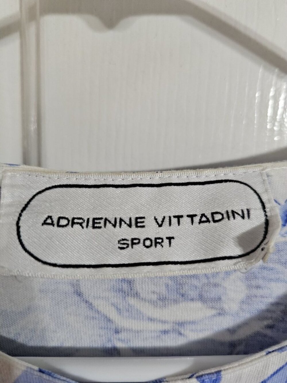 Adrienne Vittadini Women XL Cardigan Blue White Cotton Floral Sweater Iconic 90s - Picture 4 of 6